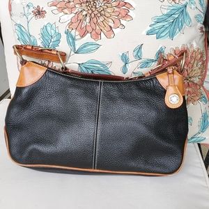 Dooney and Bourke Black/Brown Pebbled Leather bag